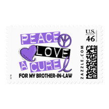 Peace Love Cure H Lymphoma Brother-In-Law Stamp