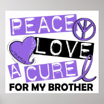 Peace Love Cure H Lymphoma Brother Posters