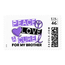 Peace Love Cure H Lymphoma Brother Stamps