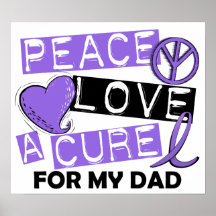 Peace Love Cure H Lymphoma Dad Poster