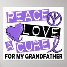 Peace Love Cure H Lymphoma Grandfather Poster