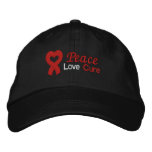 Peace Love Cure Heart Disease embroidered hats
