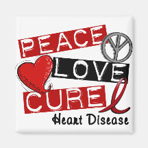 PEACE LOVE CURE HEART DISEASE MAGNETS