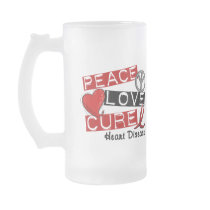 PEACE LOVE CURE HEART DISEASE mugs by awarenessgifts PEACE LOVE CURE HEART DISEASE mugs