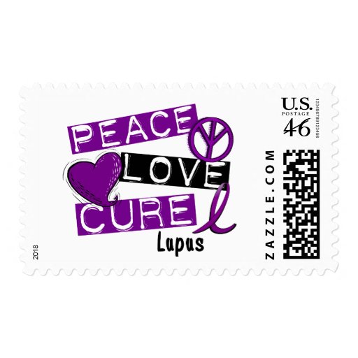 PEACE LOVE CURE LUPUS POSTAGE STAMPS
