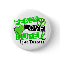 Peace Love Cure Lyme Disease 1 buttons by awarenessgifts Peace Love Cure Lyme Disease 1 buttons