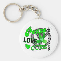 Peace Love Cure Lyme Disease 2 Key Chains