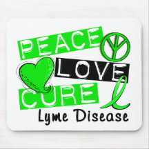 Peace Love Cure Lyme Disease Mouse Pads