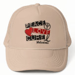 PEACE LOVE CURE MELANOMA MESH HATS