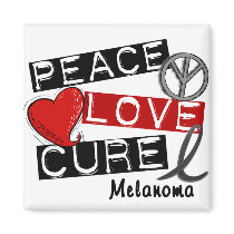 PEACE LOVE CURE MELANOMA magnets by awarenessgifts PEACE LOVE CURE MELANOMA magnets