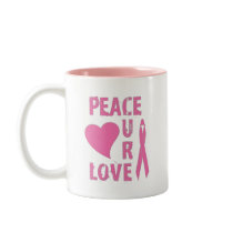 PEACE LOVE CURE mugs