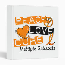 Peace Love Cure Multiple Sclerosis MS 3 Ring Binders