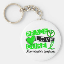 Peace Love Cure Non-Hodgkin's Lymphoma Key Chains