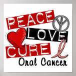 Peace Love Cure Oral Cancer Print