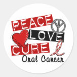 Peace Love Cure Oral Cancer Stickers