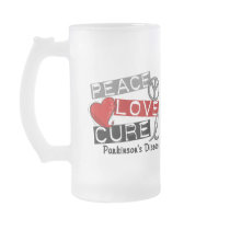 PEACE LOVE CURE PARKINSONS DISEASE MUGS