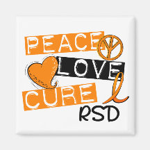 Peace Love Cure RSD Reflex Sympathetic Dystrophy Magnets