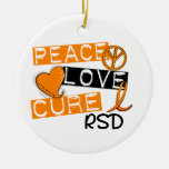 Peace Love Cure RSD Reflex Sympathetic Dystrophy Christmas Tree Ornament