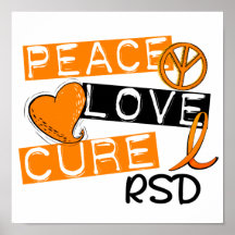 Peace Love Cure RSD Reflex Sympathetic Dystrophy Print