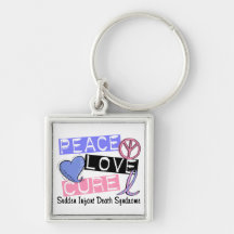 Peace Love Cure SIDS Sudden Infant Death Syndrome Keychains