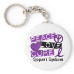 Peace Love Cure Sjogren's Syndrome Keychains