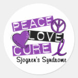 Peace Love Cure Sjogren's Syndrome Round Stickers
