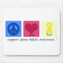 Peace Love Cure Spina Bifida mousepads