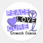 Peace Love Cure Stomach Cancer Round Sticker