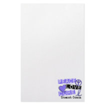Peace Love Cure Stomach Cancer Stationery