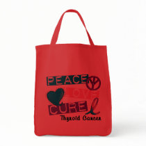 PEACE LOVE CURE Thyroid Cancer 1 bags by awarenessgifts PEACE LOVE CURE Thyroid Cancer 1 bags