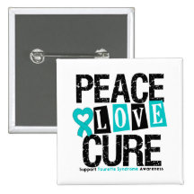 Peace Love Cure Tourette Syndrome Buttons
