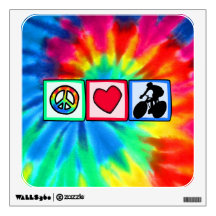 Peace, Love, Cycling Wall Sticker