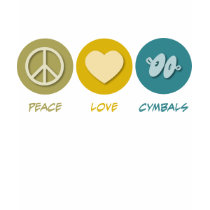 Peace Love Cymbals t-shirts