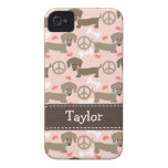 Peace Love Dachshund Doxies 4 4s Case-Mate Cover iPhone 4 Cover