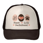 Peace Love Dachshund Hat
