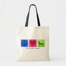 Peace Love Dachshund bags