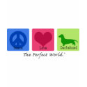 Peace Love Dachshund t-shirts by dogwiregifts Peace Love Dachshund t-shirts