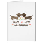 Peace Love Dachshunds Greeting Card