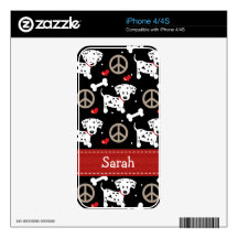 Peace Love Dalmatian iPhone 4 / 4s Skin Skin For The iPhone 4S