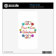 PEACE LOVE DALMATIANS DECALS FOR iPhone 4S