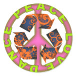 Peace Love Dance Round Sticker
