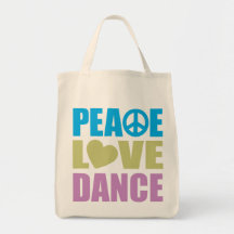 Peace Love Dance Tote Bags