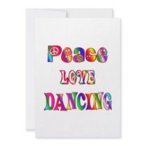 Peace Love Dancing Personalized Invitations