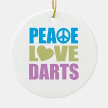 Peace Love Darts Christmas Ornament