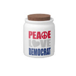 Peace Love Democrat Candy Jars