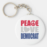 Peace Love Democrat Key Chain