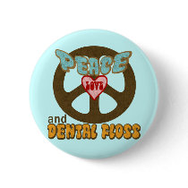 Peace Love Dental Floss Buttons
