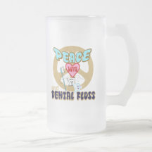 PEACE LOVE DENTAL FLOSS COFFEE MUGS