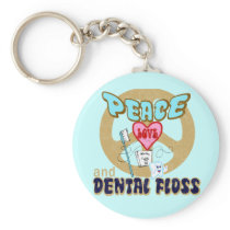 PEACE LOVE DENTAL FLOSS KEYCHAINS