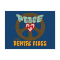 Peace Love Dental Floss Post Card